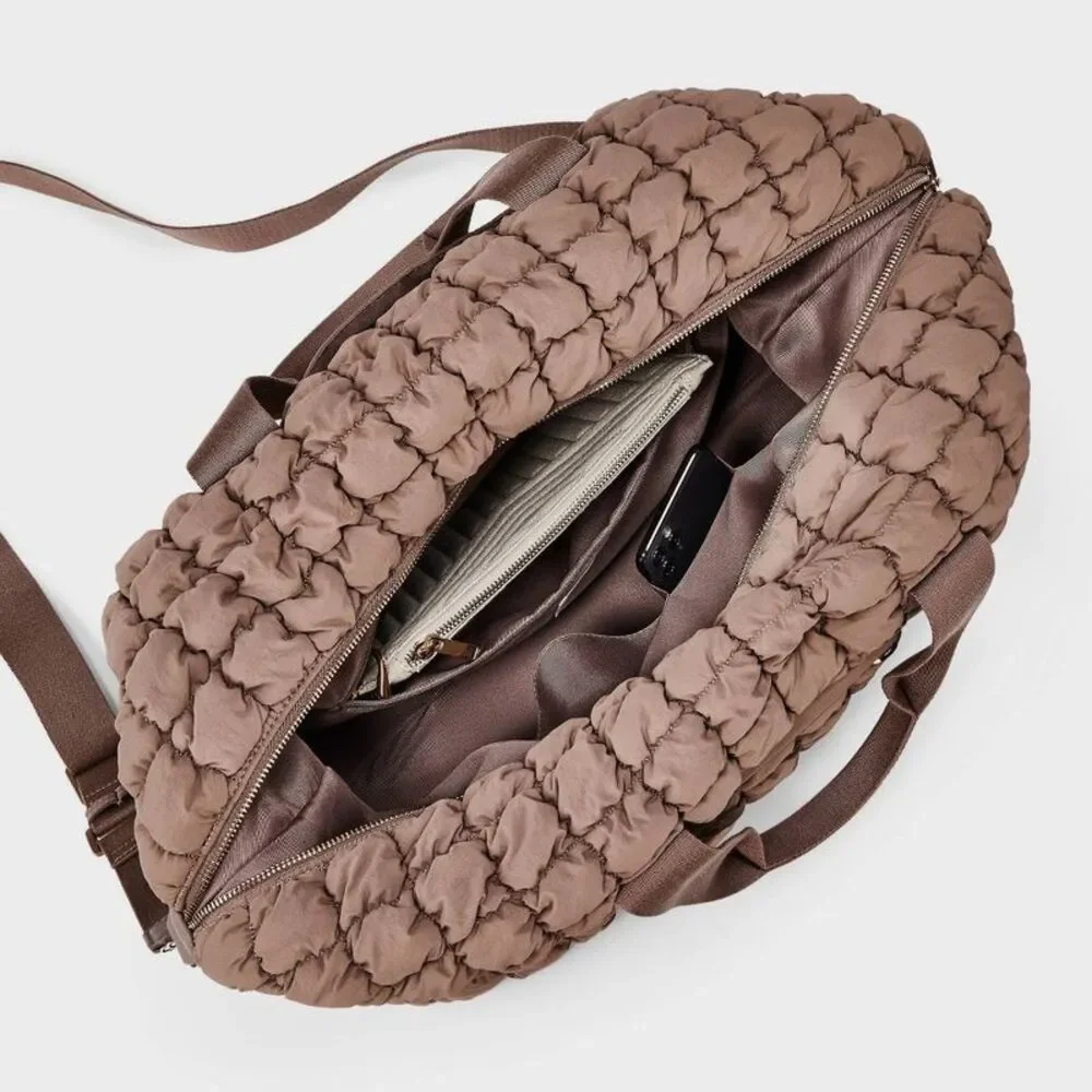Universal Thread Quilted Duffel Bag in Taupe
